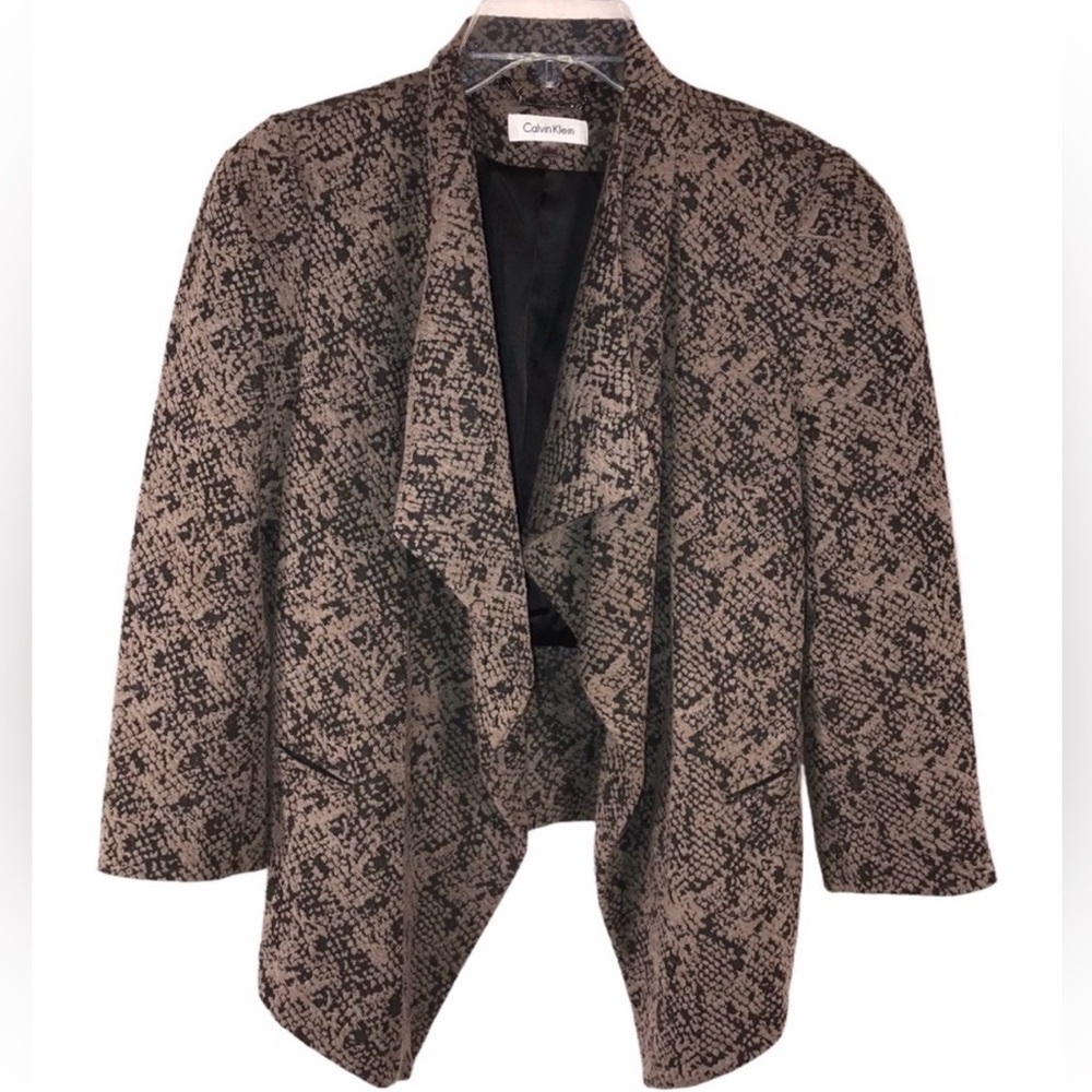 NWT Calvin Klein Snakeprint Open Jacket size 14